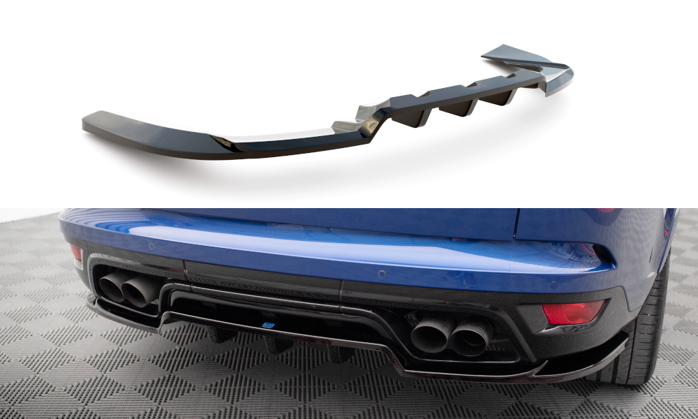Street+ Mittlerer Diffusor RACE Heck Ansatz passend für Land Rover Range Rover Sport SVR Mk2 schwarz Hochglanz
