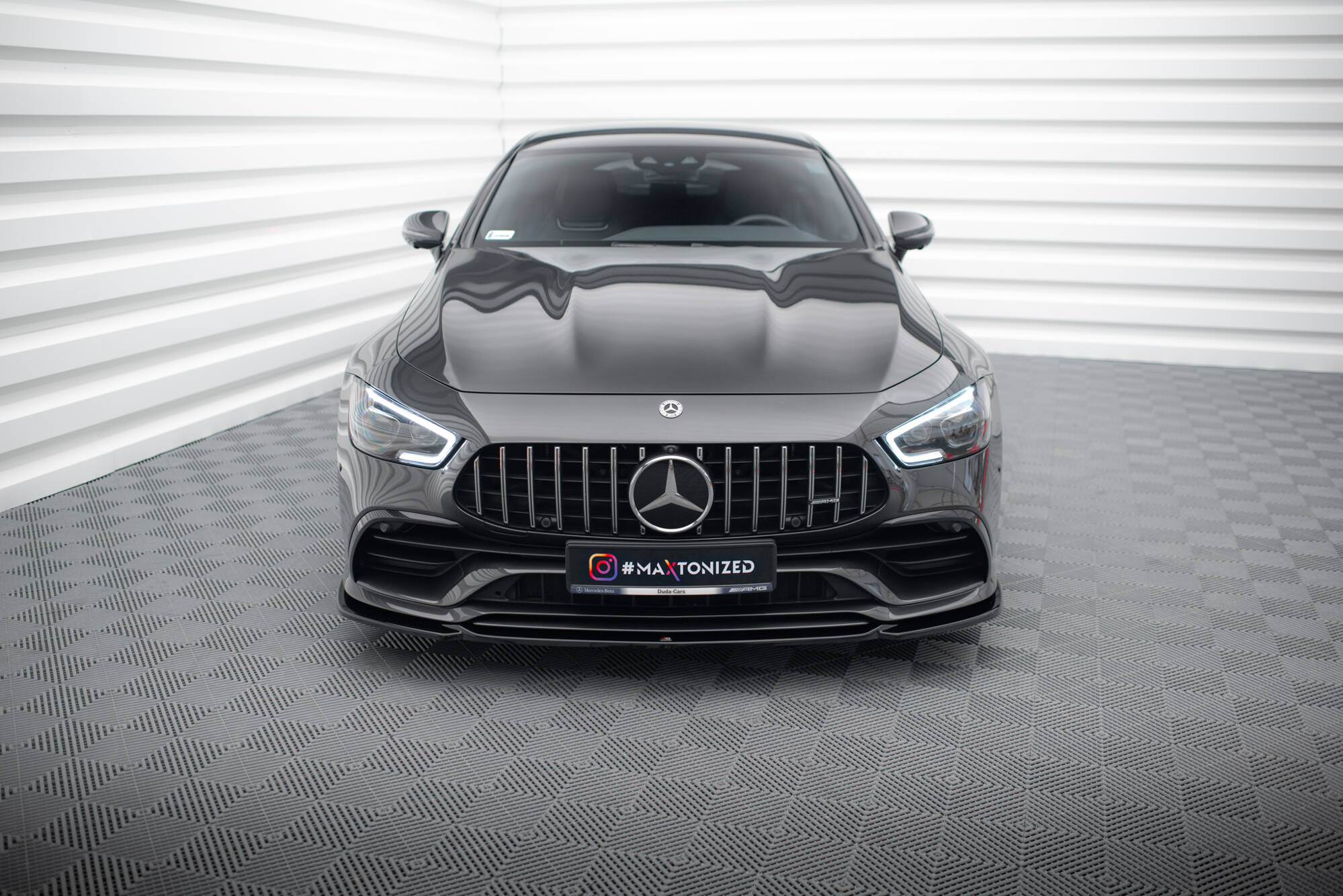 Street+ Spoilerlippe Front Ansatz V.1 passend für Mercedes-AMG GT 53 4-Door Coupe X290 schwarz Hochglanz