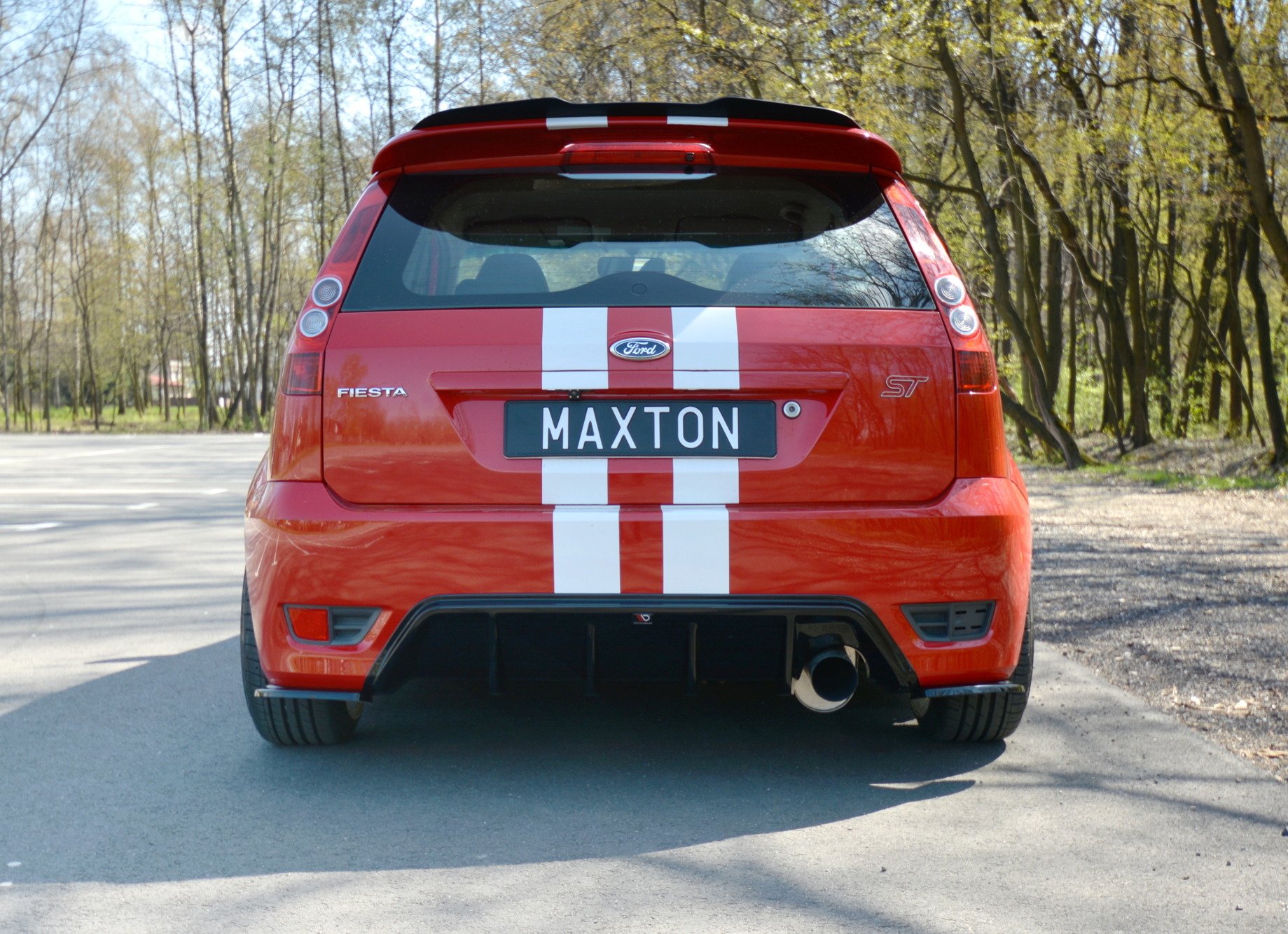 Heck Ansatz Flaps Diffusor für Ford Fiesta ST Mk6 schwarz Hochglanz