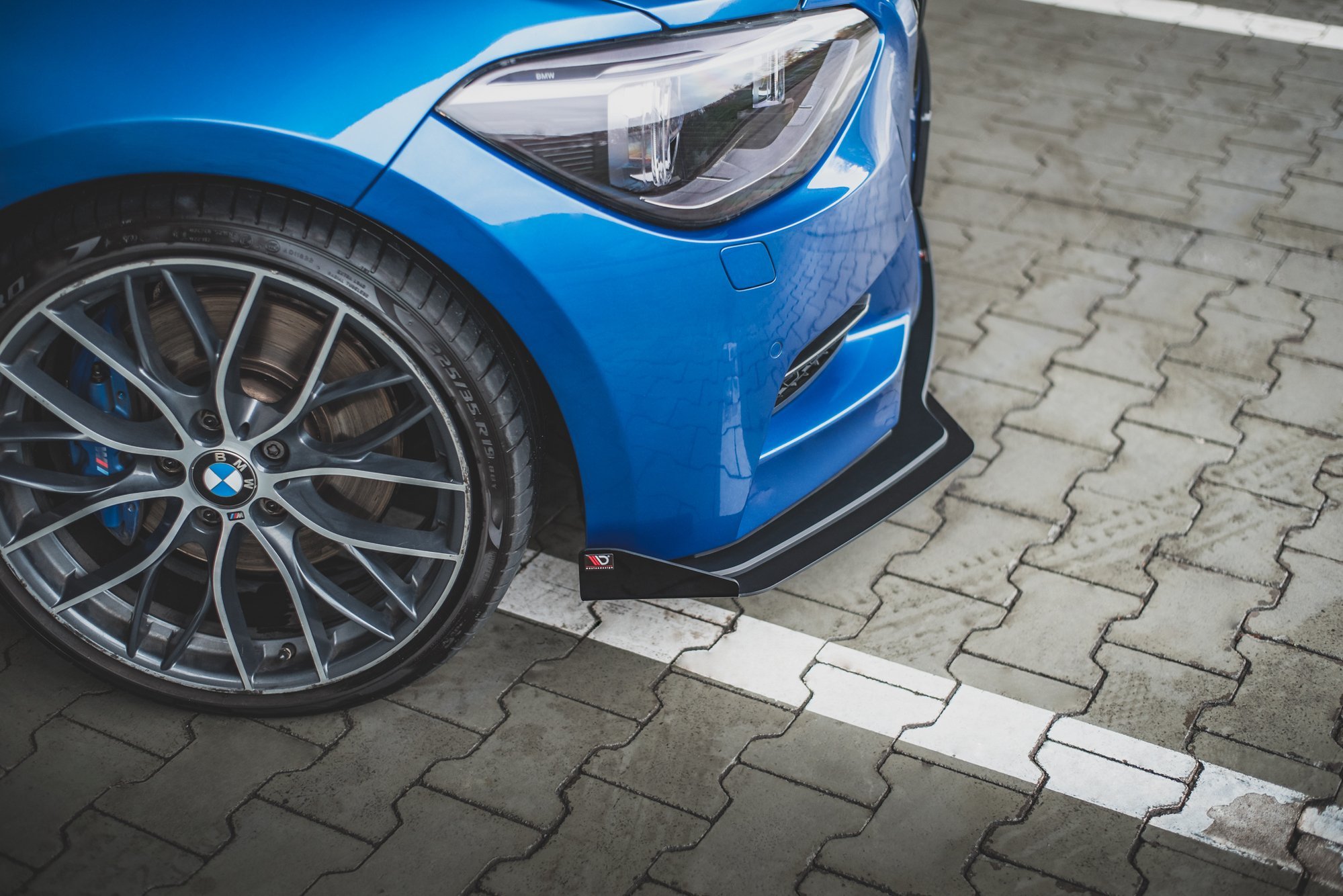 Street Pro Spoilerlippe Front Ansatz + Flaps passend für BMW M135i F20 schwarz Hochglanz