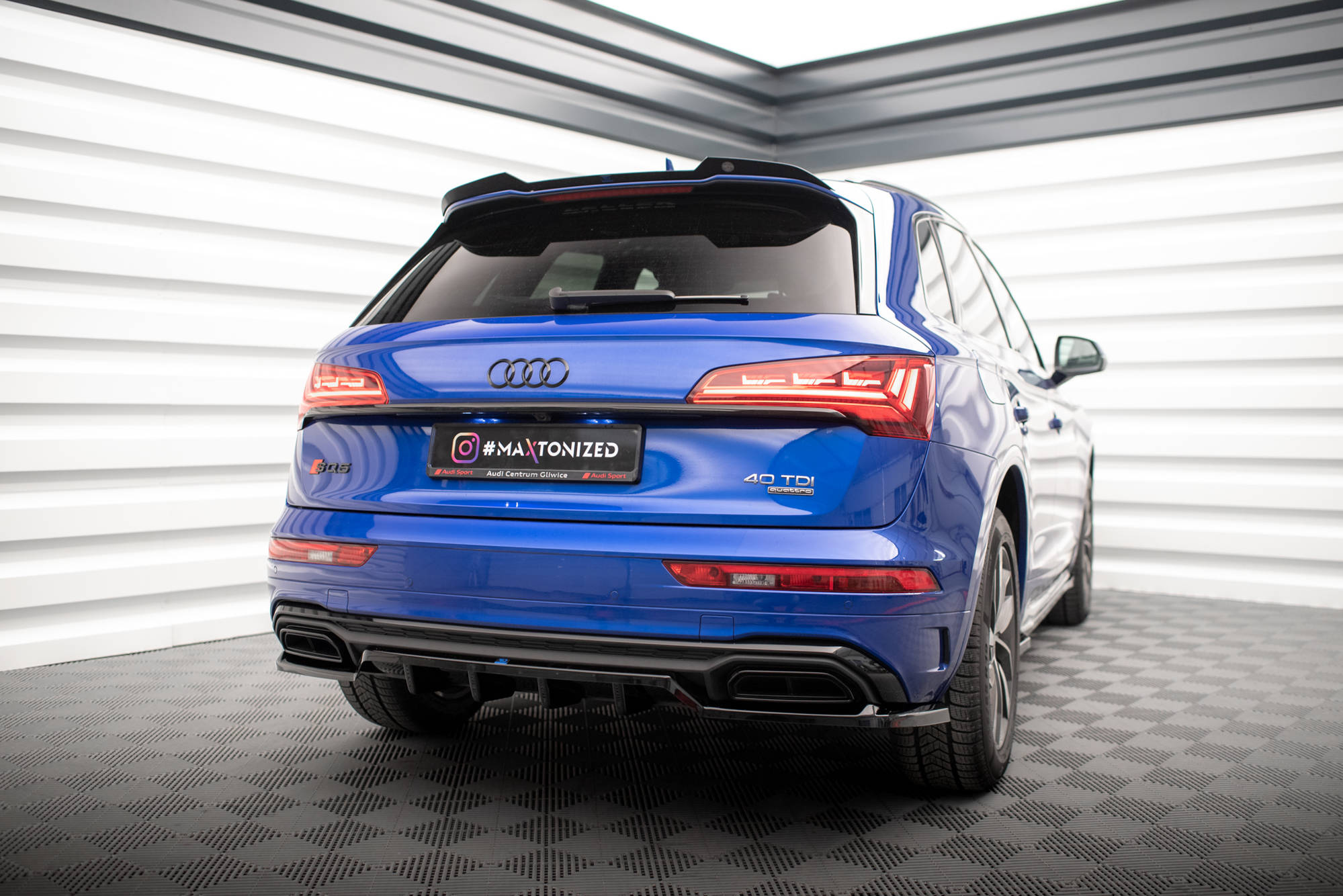 Heck Spoiler Aufsatz Abrisskante passend für Audi Q5 S-Line SUV Mk2 FL schwarz Hochglanz