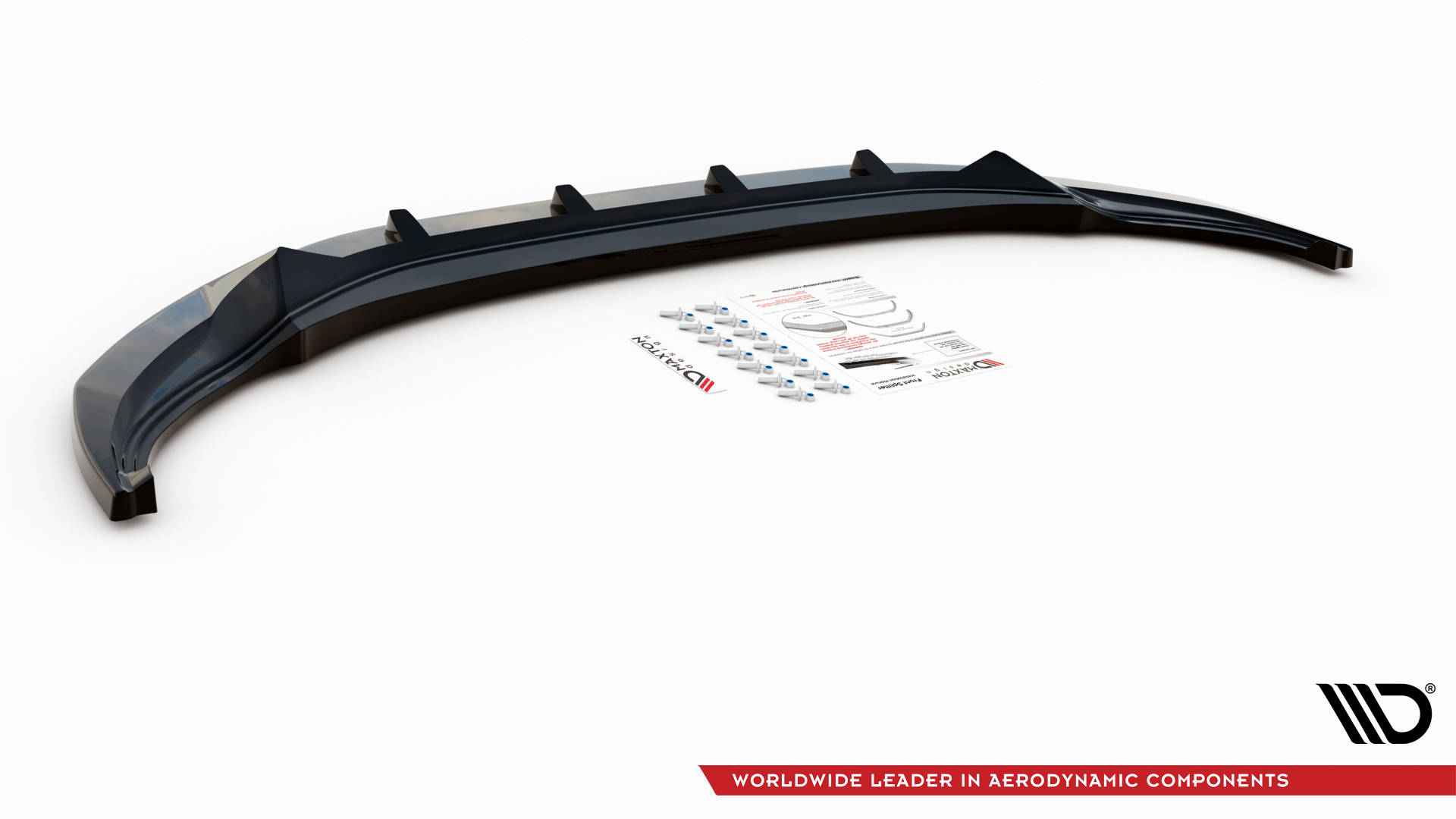 Street+ Spoilerlippe Front Ansatz V.2 passend für VW Tiguan R / R-Line Mk2 FL schwarz Hochglanz