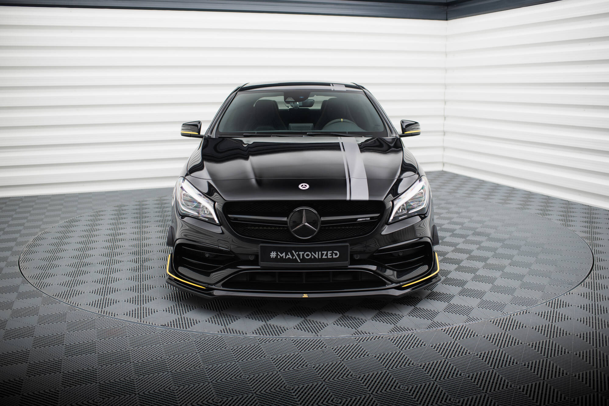 Street+ Spoilerlippe Front Ansatz V.3 passend für Mercedes-AMG CLA 45 Aero C117 FL schwarz Hochglanz