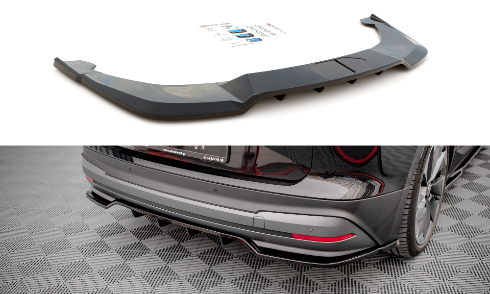 Street+ Mittlerer Diffusor RACE Heck Ansatz passend für Skoda Enyaq iV schwarz Hochglanz