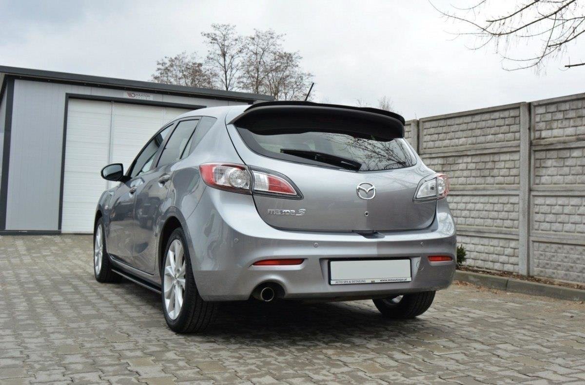 Spoiler CAP für MAZDA 3 MK2 SPORT vor Facelift schwarz Hochglanz