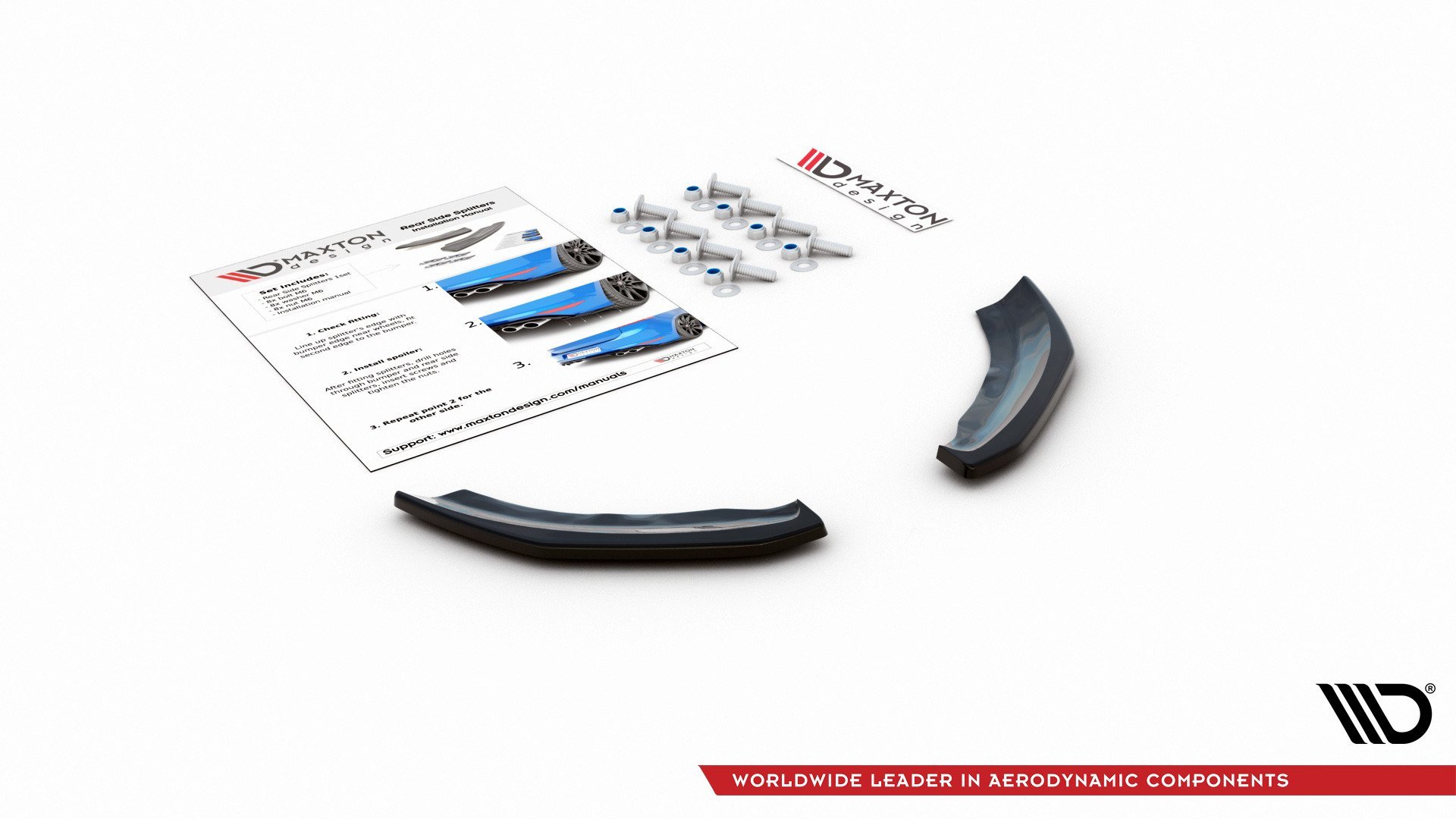 Heck Ansatz Flaps Diffusor für VW Polo GTI Mk6 schwarz Hochglanz