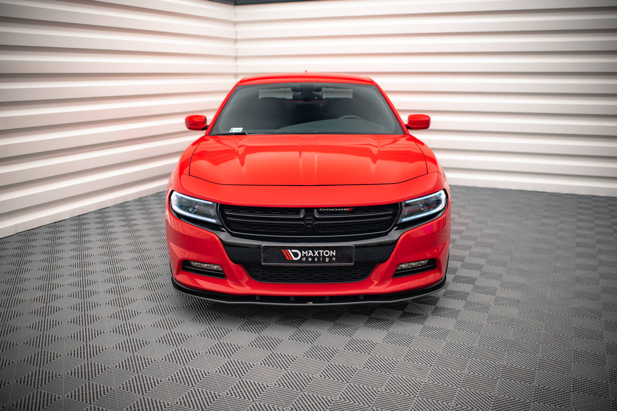 Street Pro Spoilerlippe Front Ansatz passend für Dodge Charger RT Mk7 FL rot