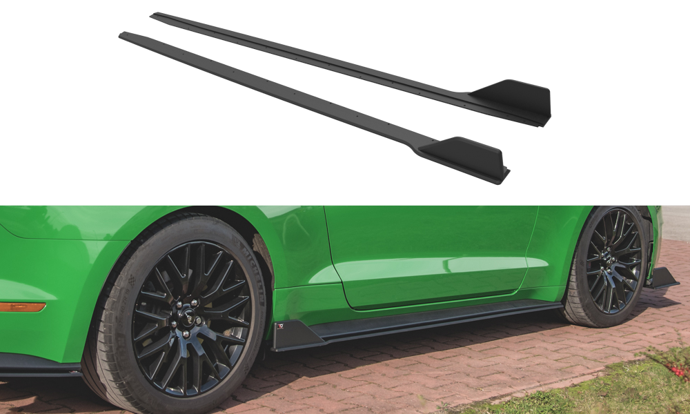 Street Pro Seitenschweller Leisten V.2 passend für Ford Mustang GT Mk6 FL rot