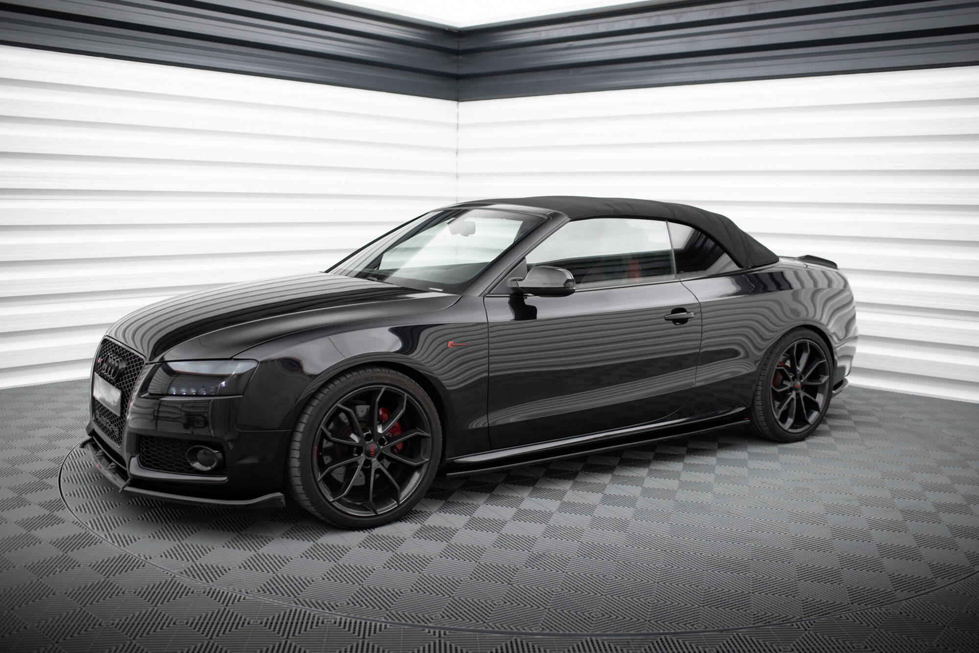 Street+ Seitenschweller Leisten passend für Audi S5 / A5 / A5 S-Line 8T / 8T FL schwarz Hochglanz