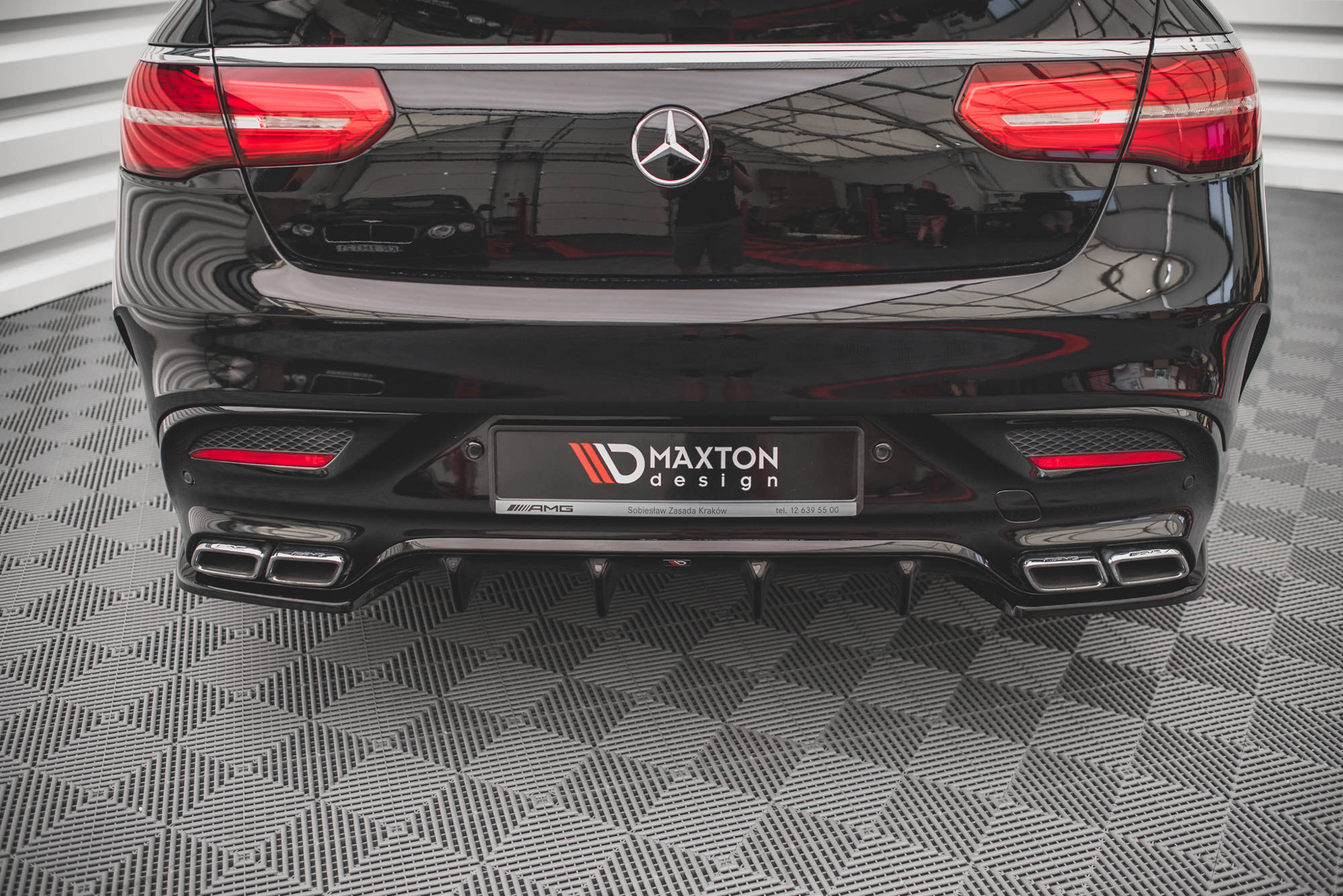 Street+ Heck Ansatz Flaps V.1 passend für Mercedes GLE Coupe 63 AMG C292 schwarz Hochglanz