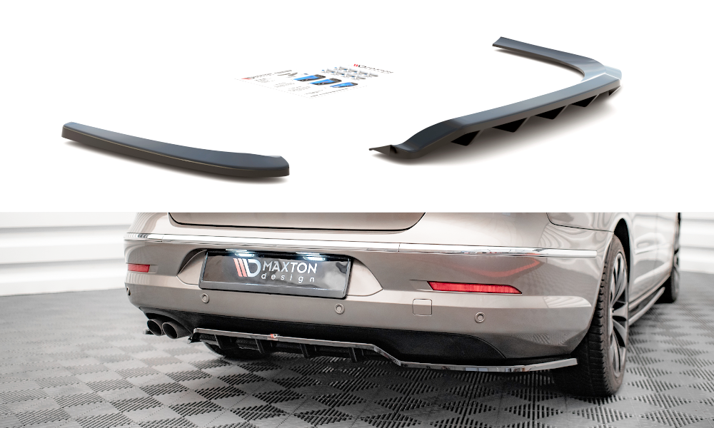 Street+ Mittlerer Diffusor RACE Heck Ansatz passend für VW Passat CC schwarz Hochglanz