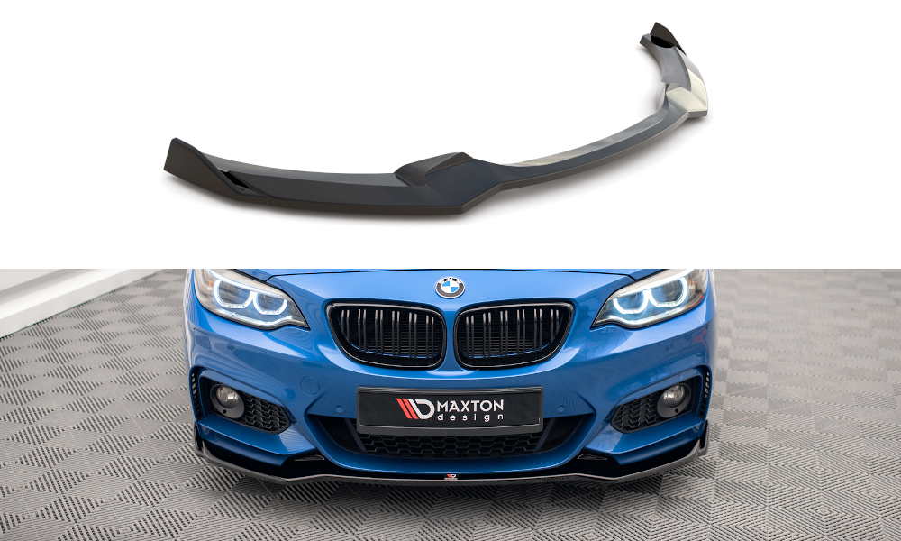 Street+ Spoilerlippe Front Ansatz V.1 passend für BMW 2 M-Paket F22 schwarz Hochglanz