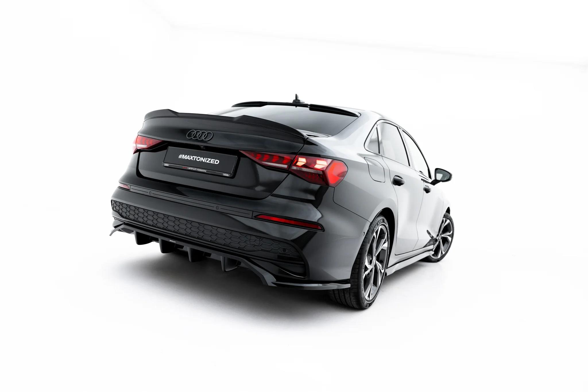 Street+ Mittlerer Diffusor RACE passend für Audi A3 Limousine 8Y Facelift schwarz Hochglanz