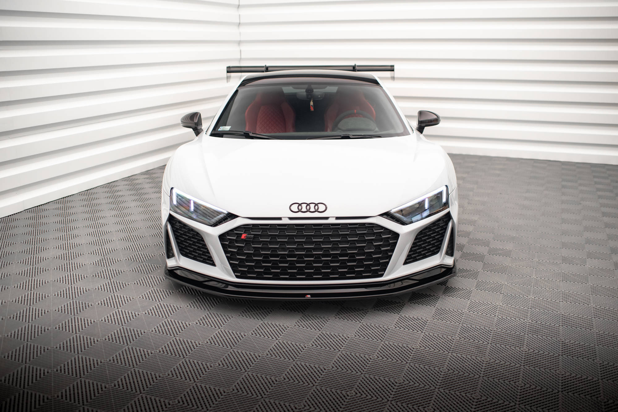 Street+ Spoilerlippe Front Ansatz V.2 passend für Audi R8 Mk2 FL schwarz Hochglanz