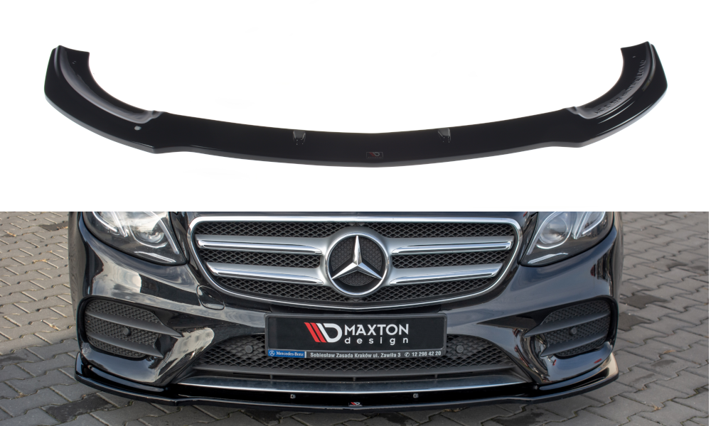 Front Ansatz für Mercedes-Benz E43 AMG / AMG-Line Limousine / Kombi W213 / S213 schwarz Hochglanz