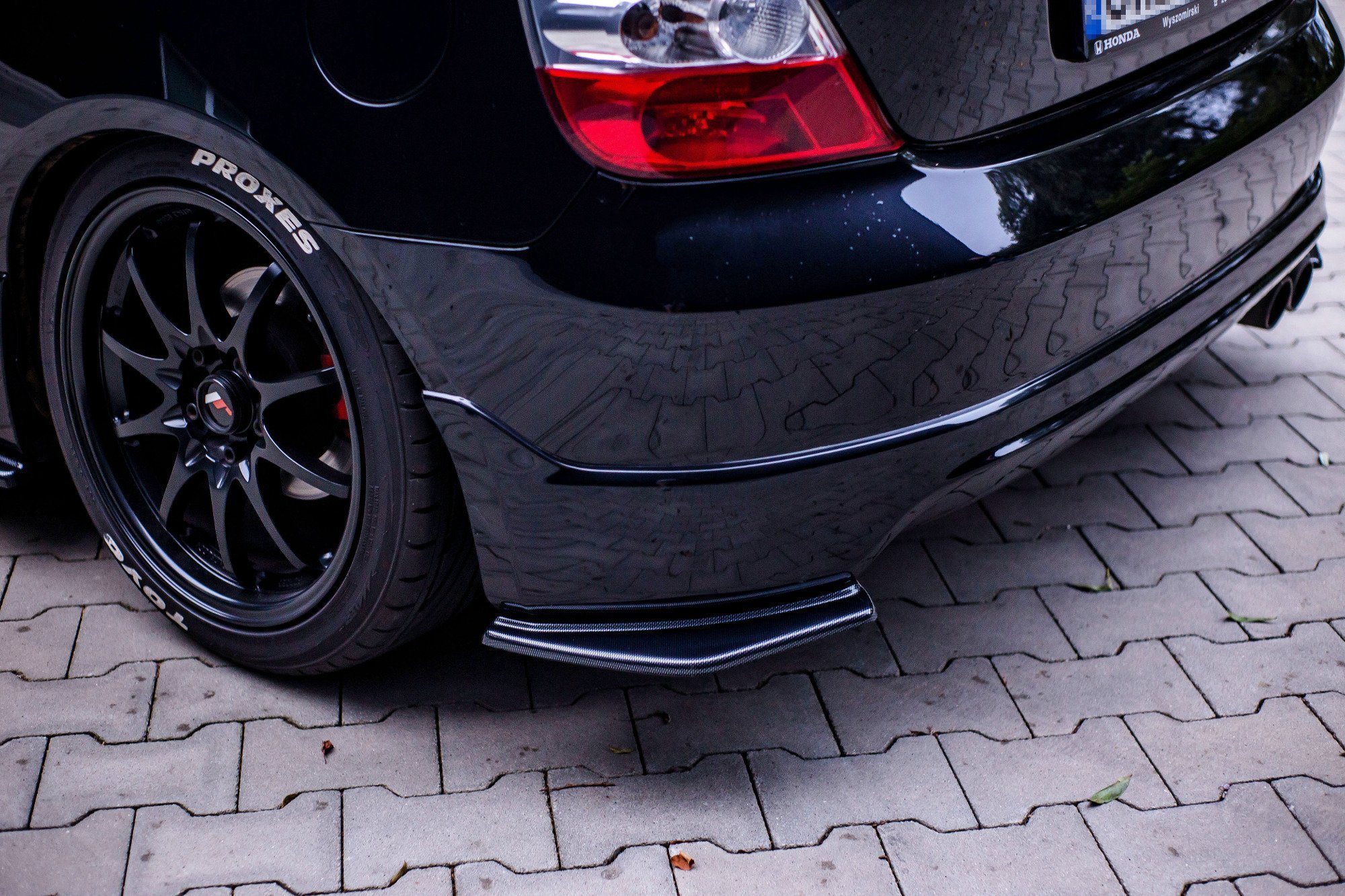Heck Ansatz Flaps Diffusor für AUDI HONDA CIVIC EP3 MK7 TYPE-R/S FACELIFT schwarz Hochglanz