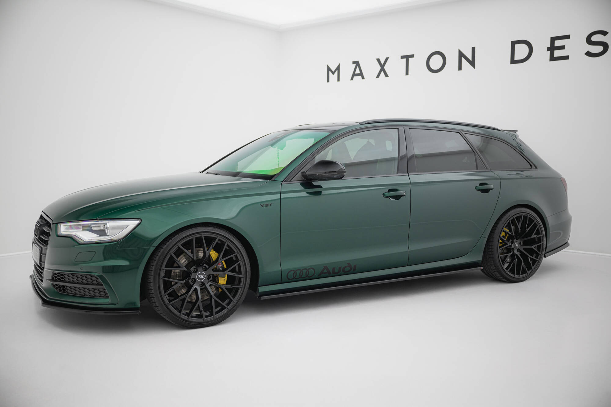 Street+ Seitenschweller Leisten passend für Audi S6 / A6 S-Line C7 schwarz Hochglanz
