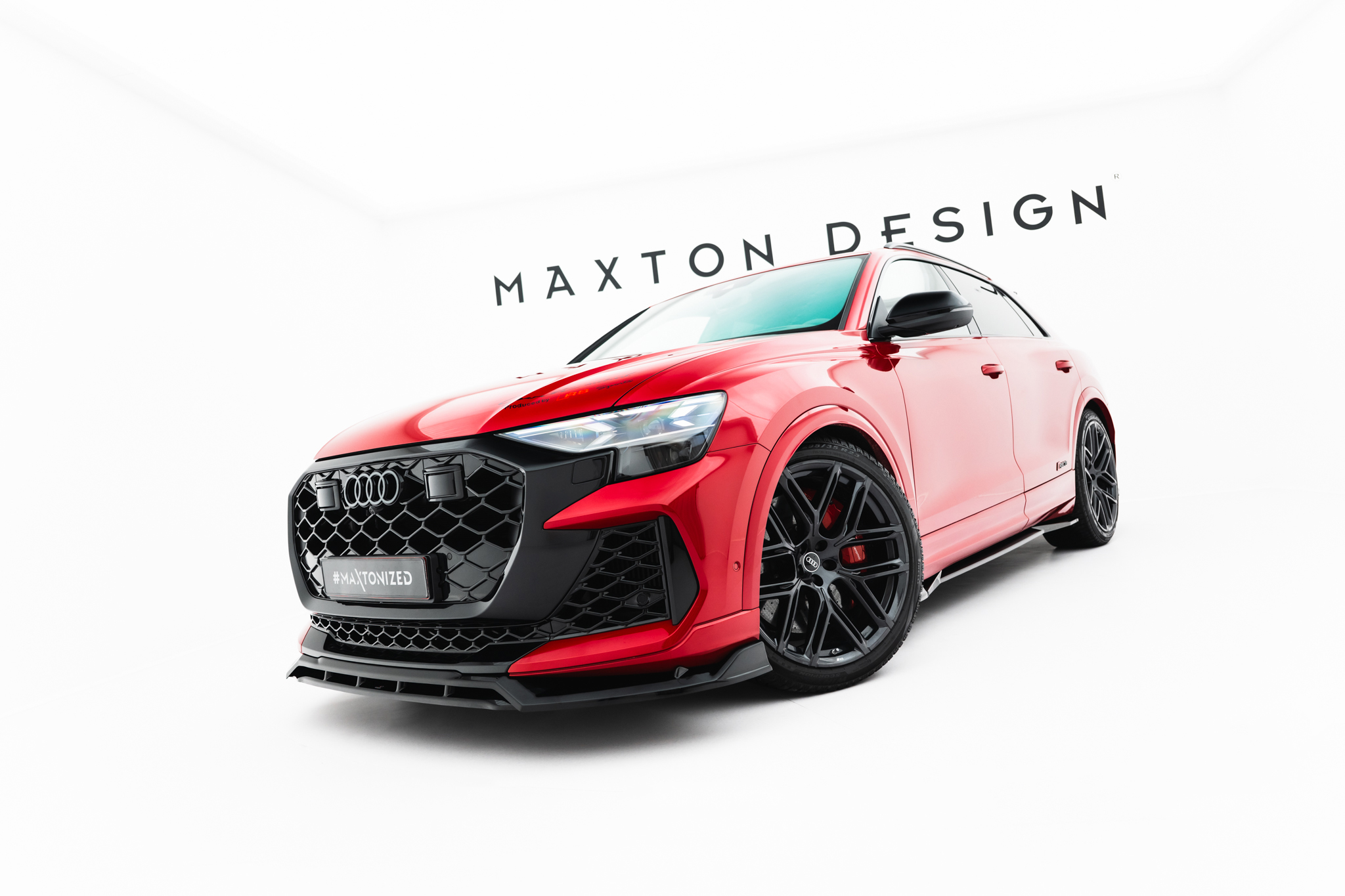 Street+ Spoilerlippe Front Ansatz passend für Audi RSQ8 Mk1 FL schwarz Hochglanz