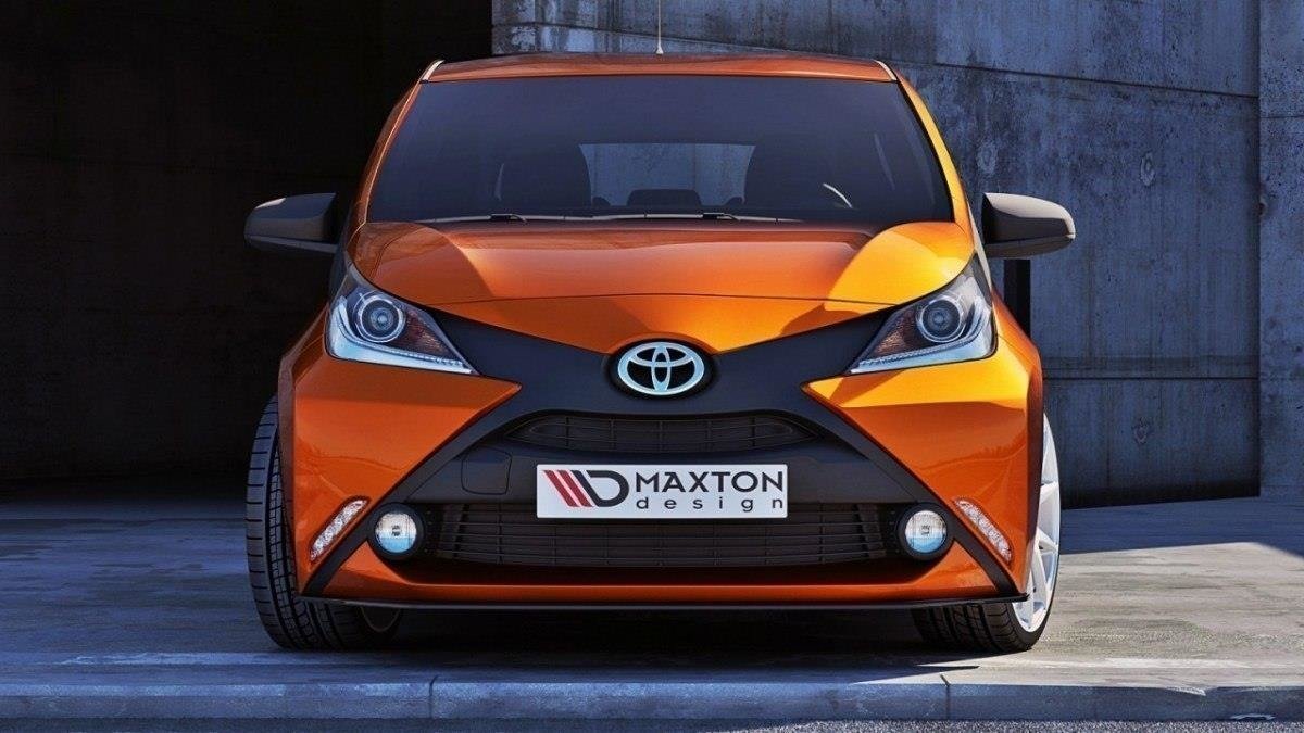 Street+ Spoilerlippe Front Ansatz passend für Toyota AYGO mk2 schwarz Hochglanz