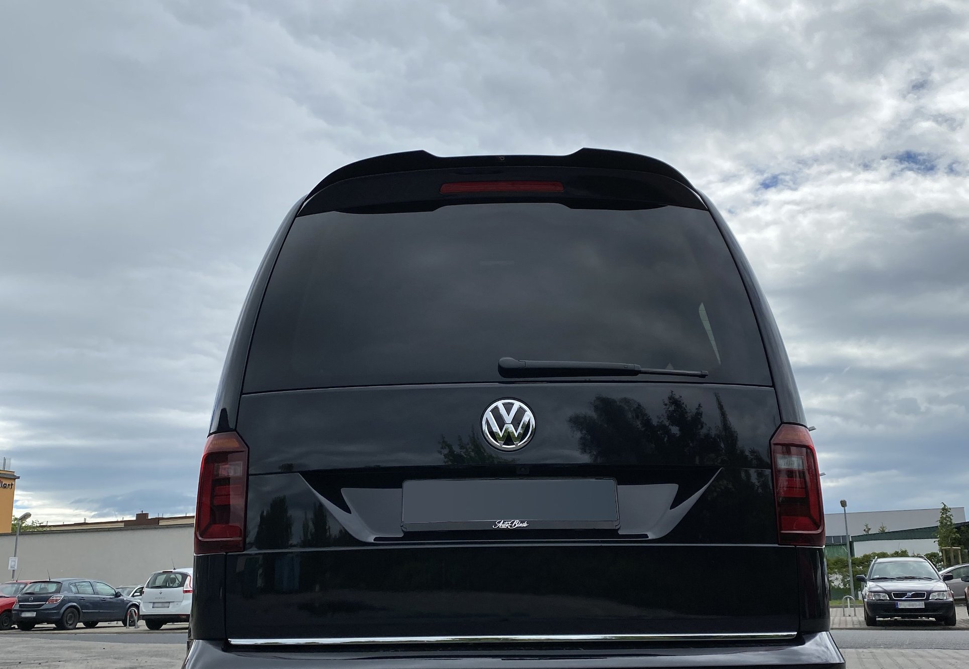 Heck Spoiler Aufsatz Abrisskante passend für VW Caddy Mk. 4 schwarz Hochglanz