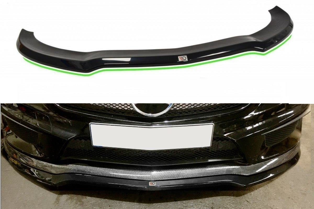 Street+ Spoilerlippe Front Ansatz V.1 passend für Mercedes CLA 45 AMG C117 vor FL schwarz Hochglanz