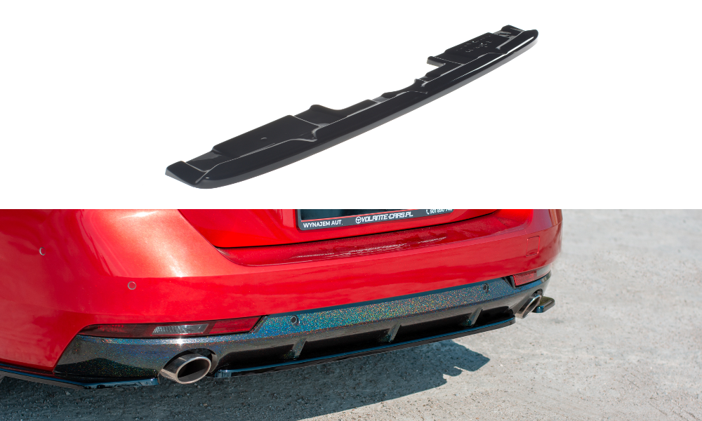 Heckansatz ohne vertikale balken Peugeot 508 Benzin Mk2 schwarz Hochglanz