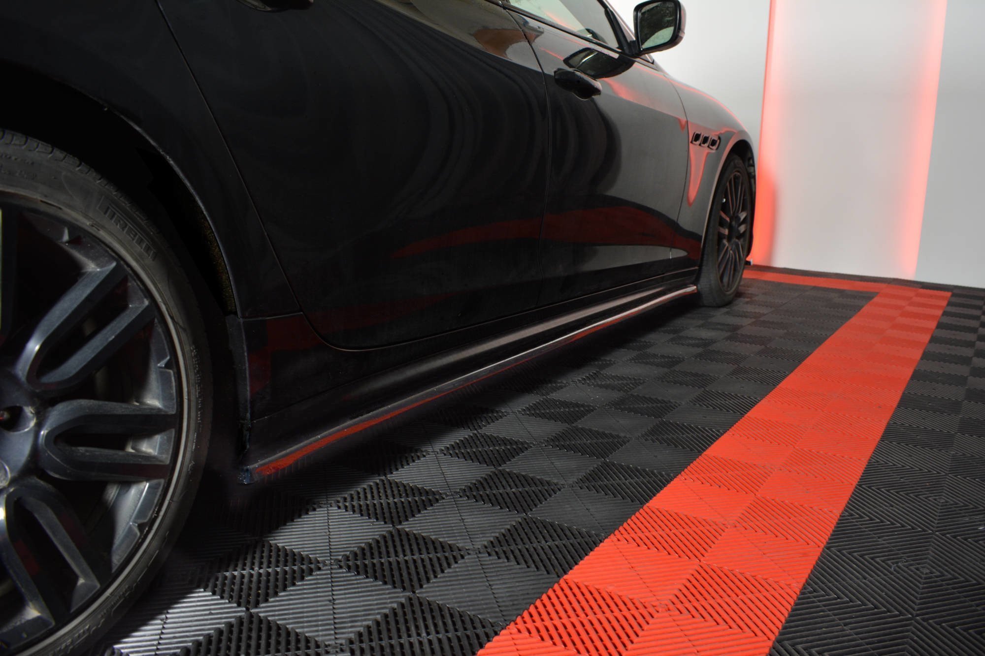 Seitenschweller Ansatz Paar passend für Maserati QUATTROPORTE MK.6 vor FL Carbon Look