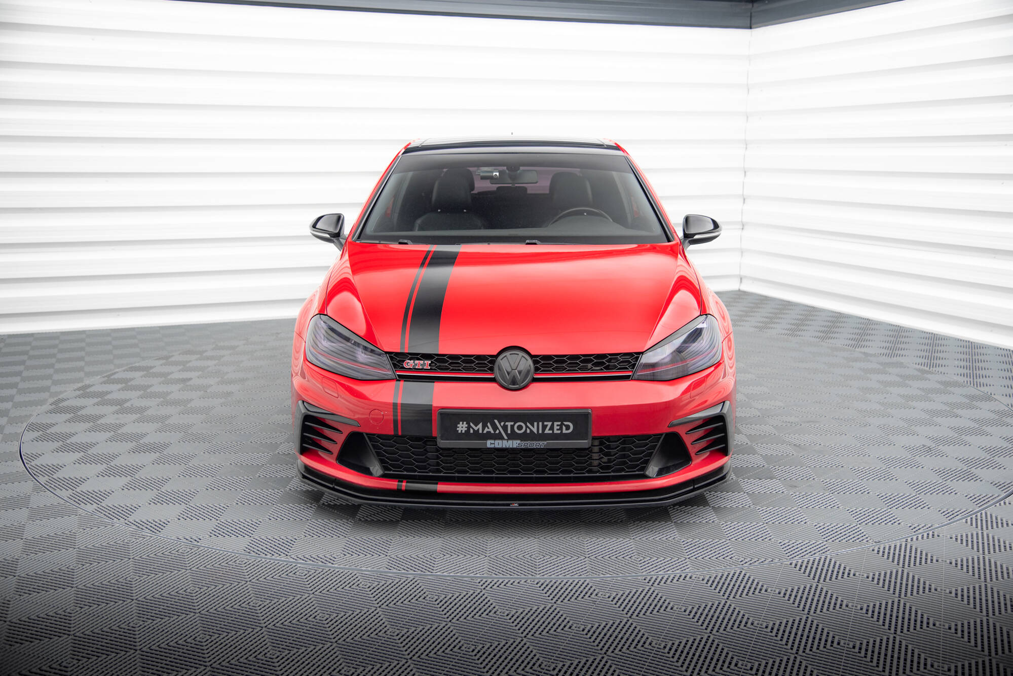 Street+ Spoilerlippe Front Ansatz passend für VW Golf GTI Clubsport Mk7 schwarz Hochglanz