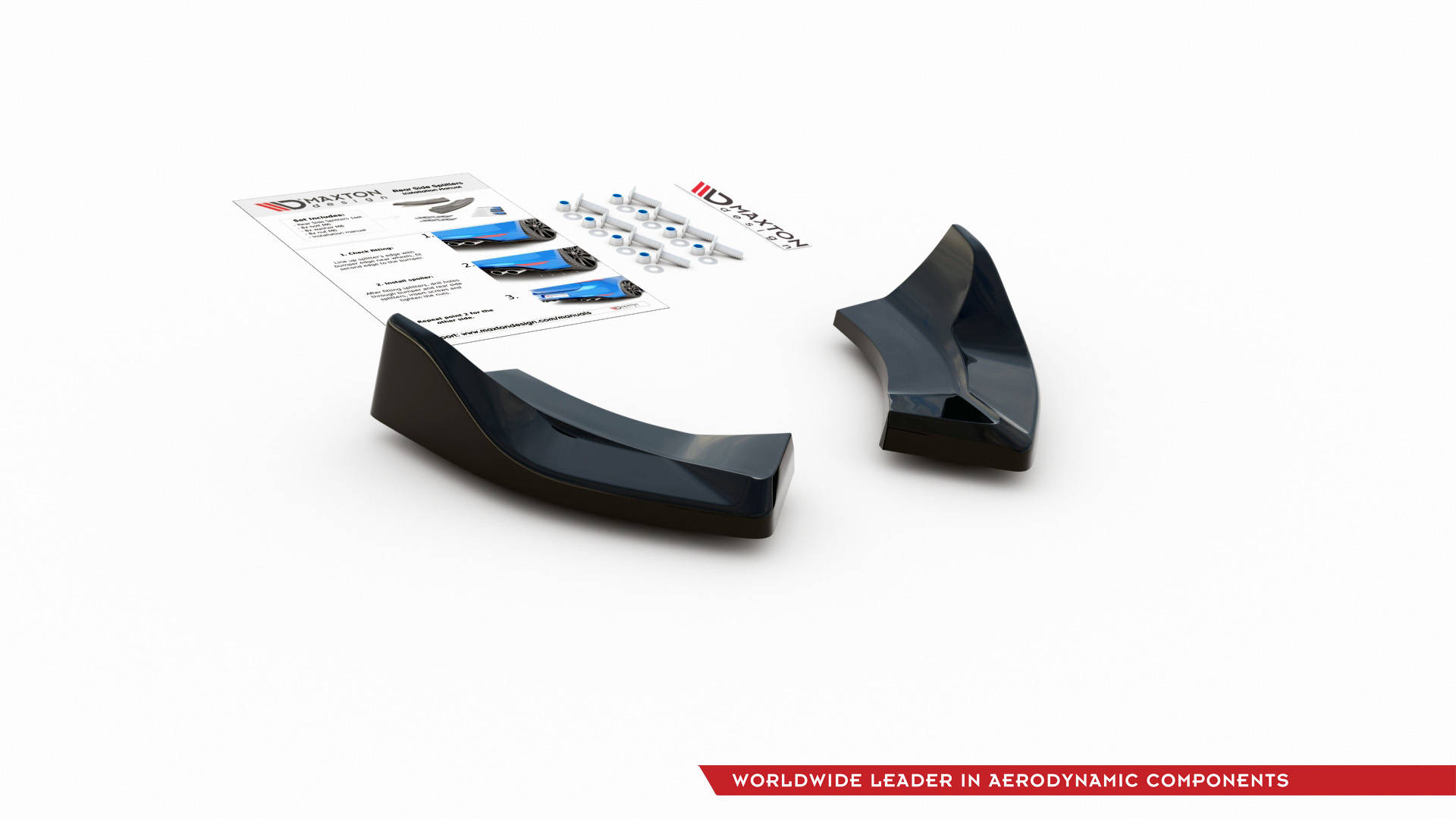 Street+ Heck Ansatz Flaps V.1 passend für Ford Fiesta ST Mk8 schwarz Hochglanz