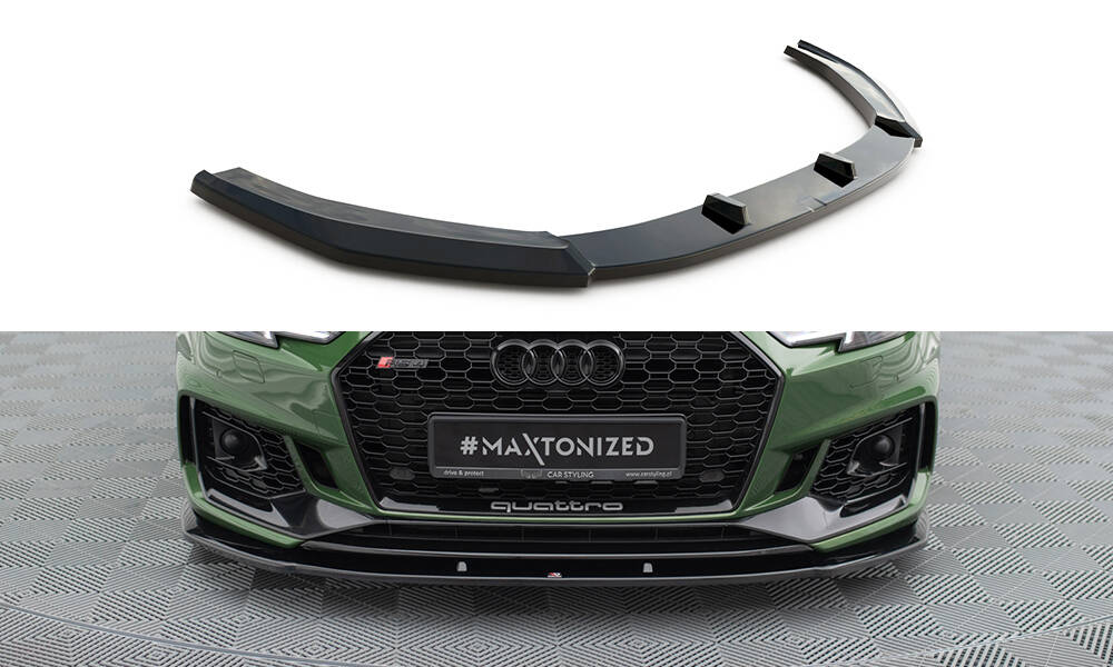 Front Ansatz V.1 für Audi RS4 B9 schwarz Hochglanz