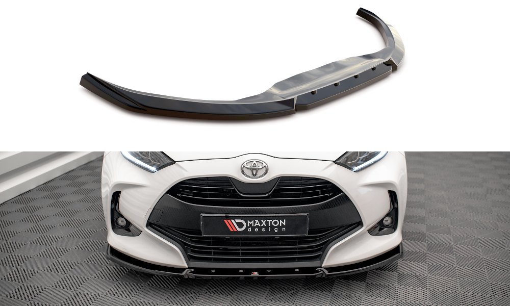 Street+ Spoilerlippe Front Ansatz V.2 passend für Toyota Yaris Mk4 schwarz Hochglanz