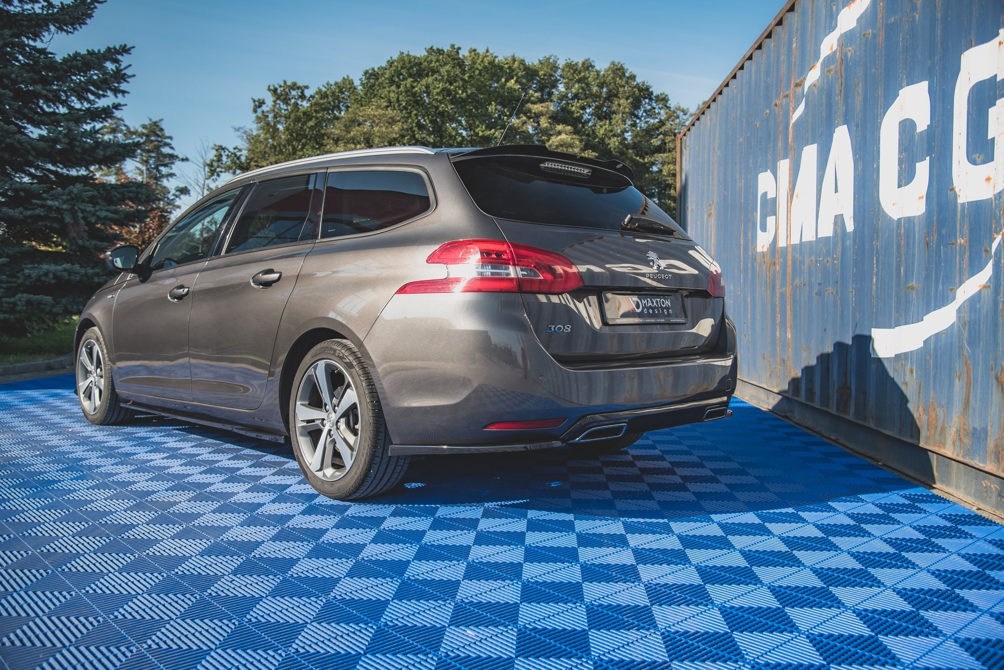 Street+ Heck Ansatz Flaps passend für Peugeot 308 SW Mk2 schwarz Hochglanz
