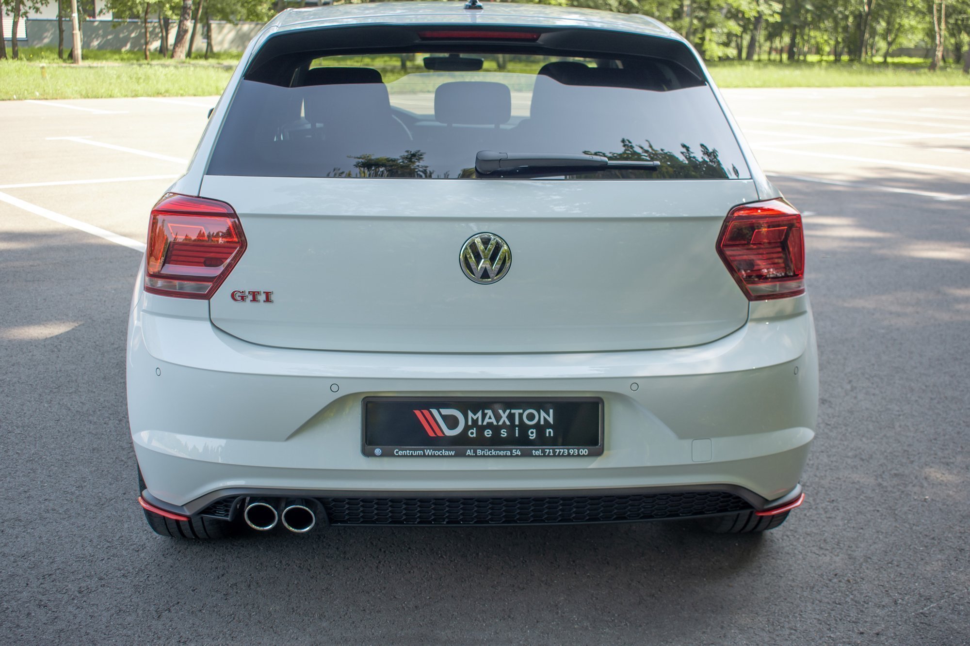Heck Ansatz Flaps Diffusor für VW Polo GTI Mk6 schwarz Hochglanz