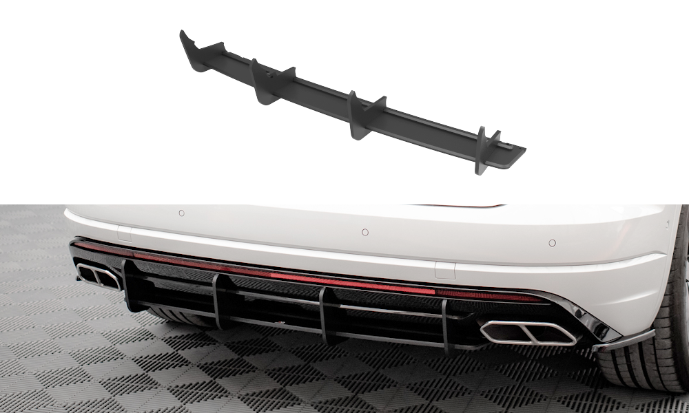 Street Pro Heckschürze Heck Ansatz Diffusor passend für VW Touareg R-Line Mk3 rot