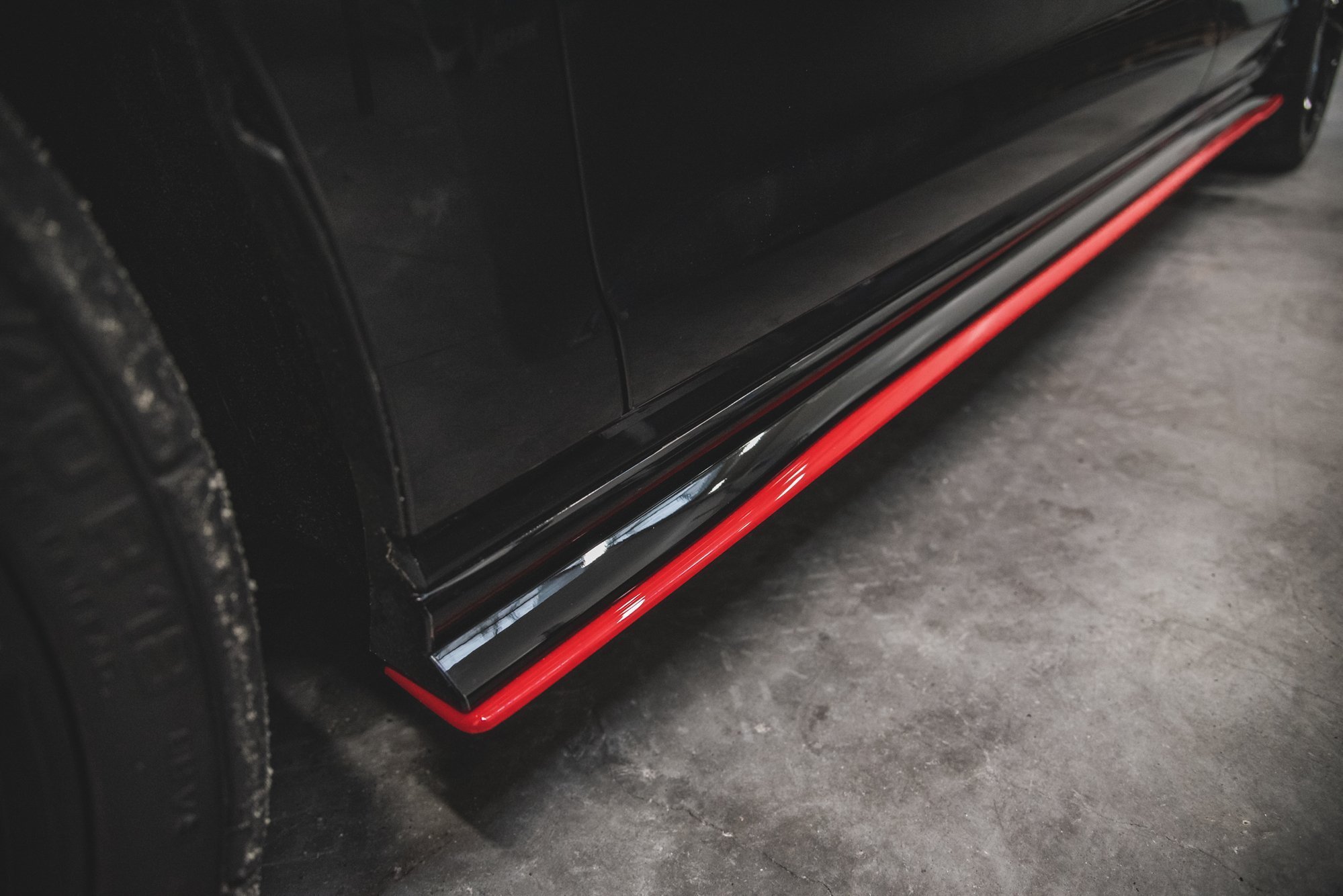 Street+ Seitenschweller Leisten passend für VW Golf 7 GTI TCR rot Hochglanz