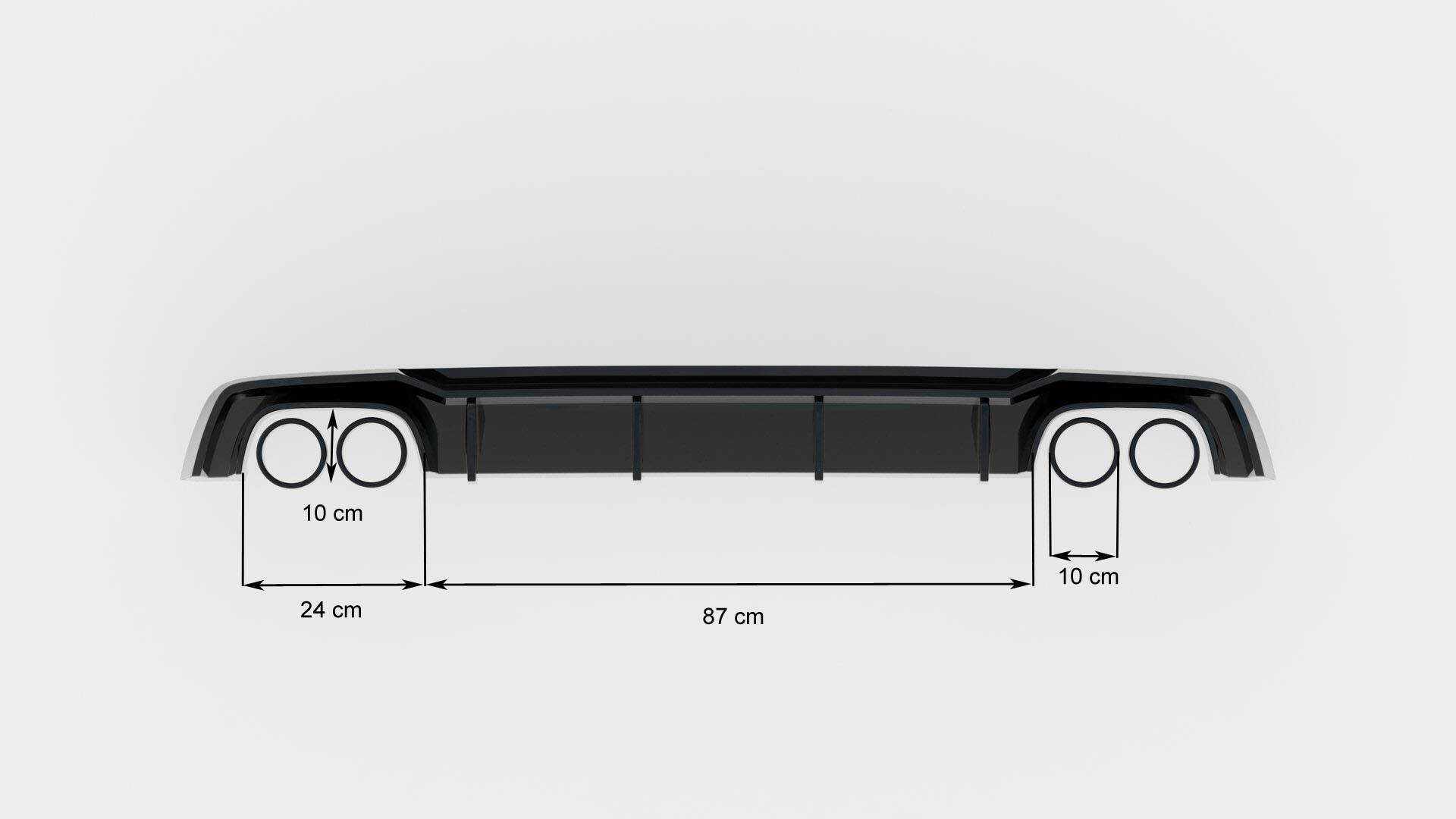Diffusor Heck Ansatz für Audi S5 F5 Coupe / Sportback schwarz Hochglanz