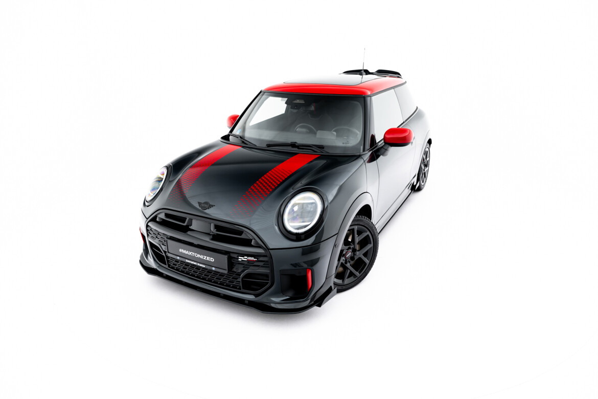 Street Pro Frontlippe passend + Flaps für passend für Mini Cooper John Cooper Works F65 schwarz Hochglanz