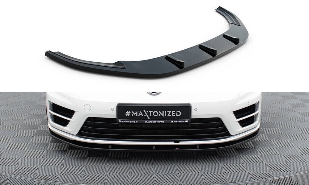 Front Ansatz V.1 für VW Golf R / R-Line Mk7 schwarz Hochglanz