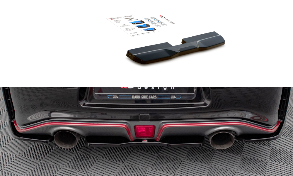 Street+ Mittlerer Diffusor Heck Ansatz passend für Nissan 370Z Nismo FL schwarz Hochglanz