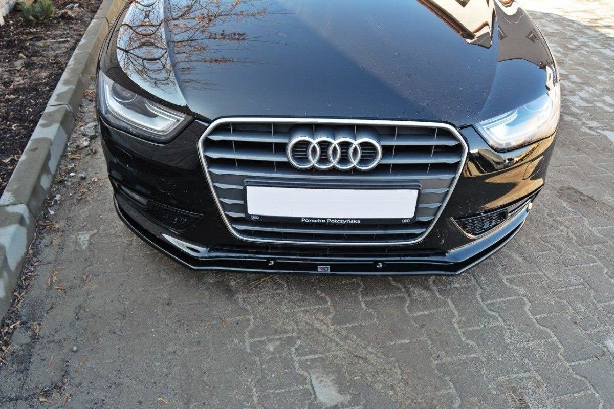 Street+ Spoilerlippe Front Ansatz V.1 passend für Audi A4 B8 FL schwarz Hochglanz
