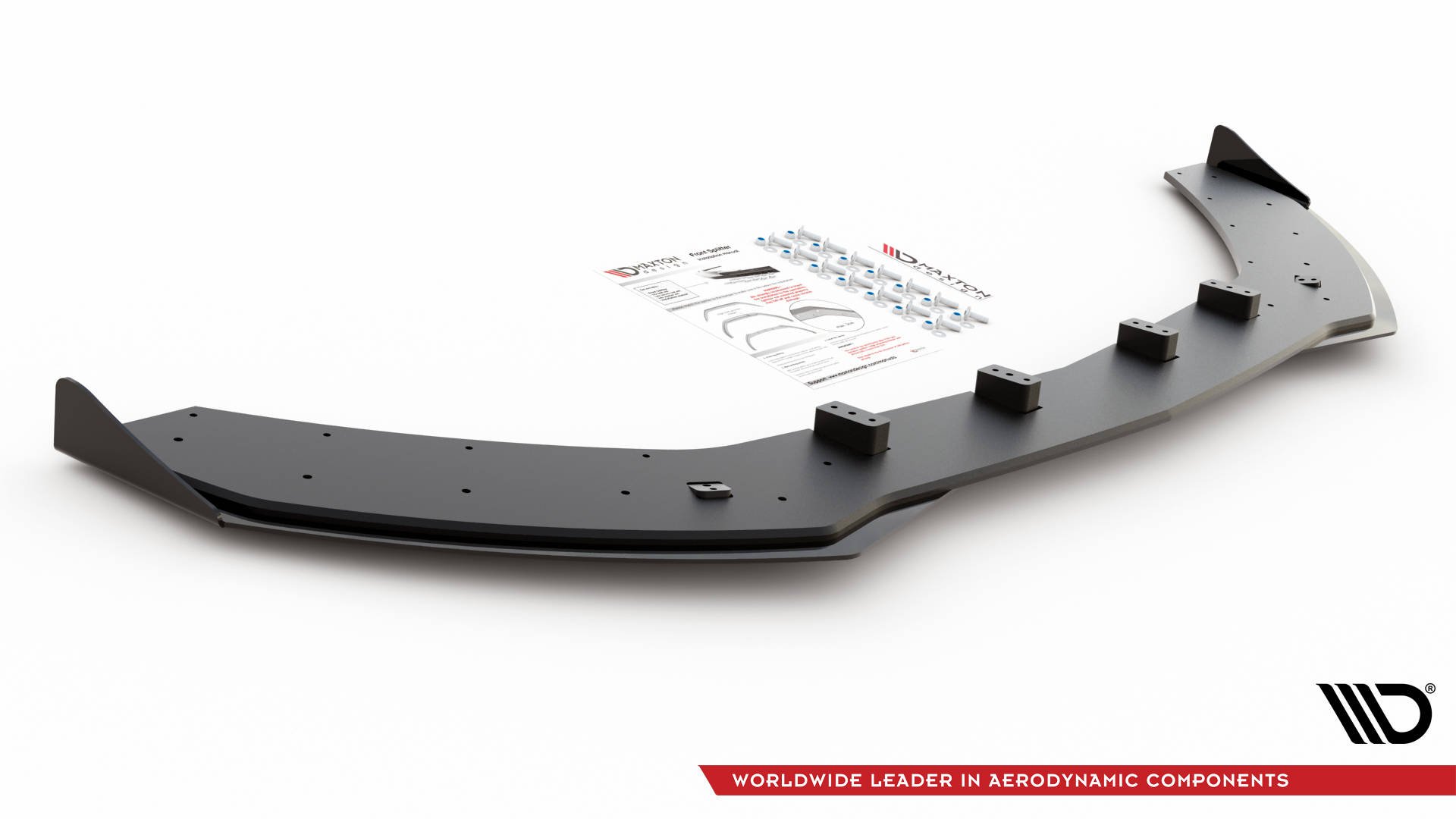 Street Pro Spoilerlippe Front Ansatz + Flaps passend für Mercedes AMG C43 Coupe C205 rot+ Hochglanz Flaps