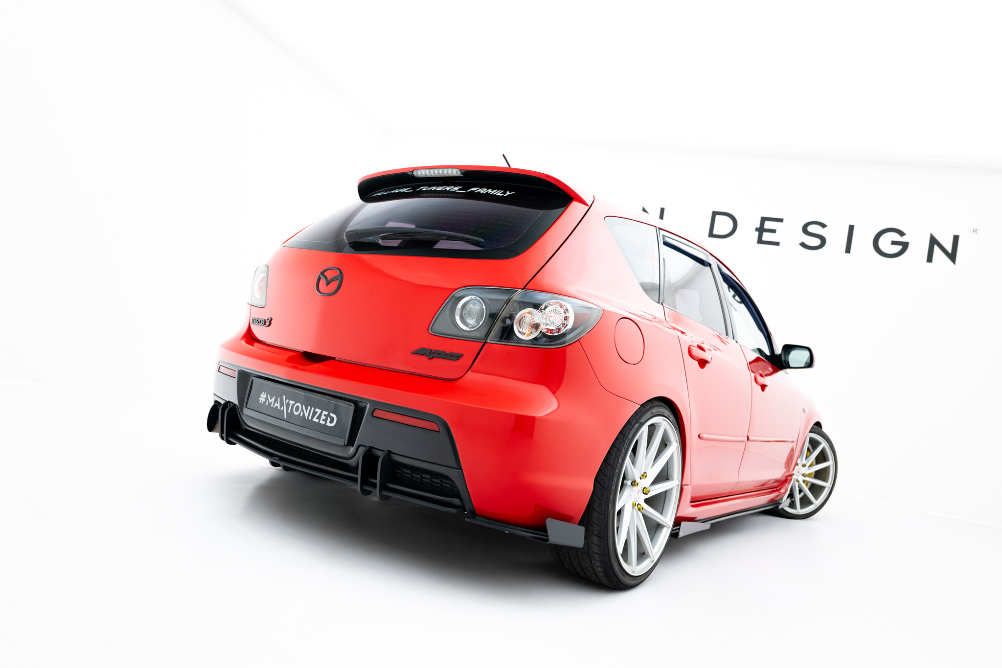 Street Pro Heck Ansatz Flaps passend für Mazda 3 MPS Mk1 EU Version schwarz Hochglanz