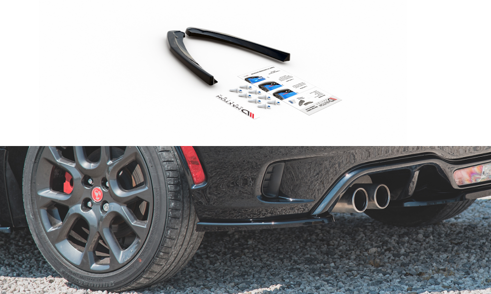 Heck Ansatz Flaps Diffusor für Fiat 124 Spider Abarth schwarz matt