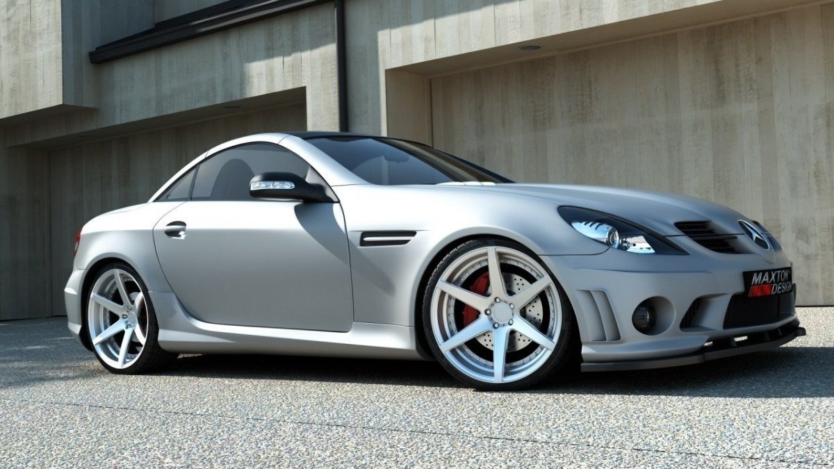 Street+ Spoilerlippe Front Ansatz passend für Mercedes SLK R171 passend für ME-SLK-R171-AMG204-F1 Carbon Look