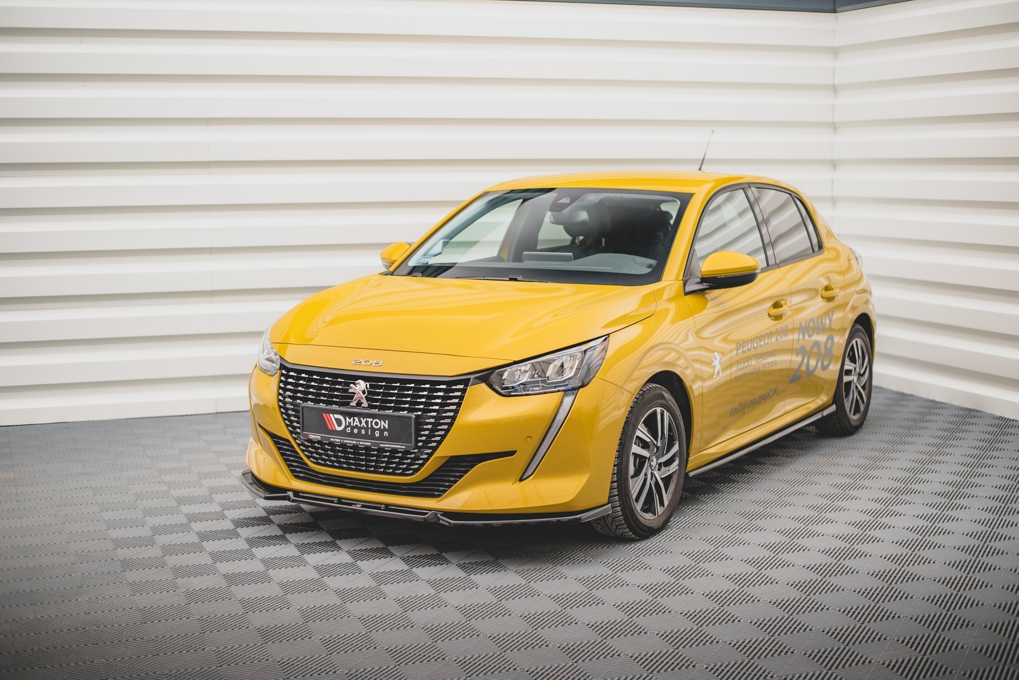 Street+ Spoilerlippe Front Ansatz V.1 passend für Peugeot 208 Mk2 schwarz Hochglanz