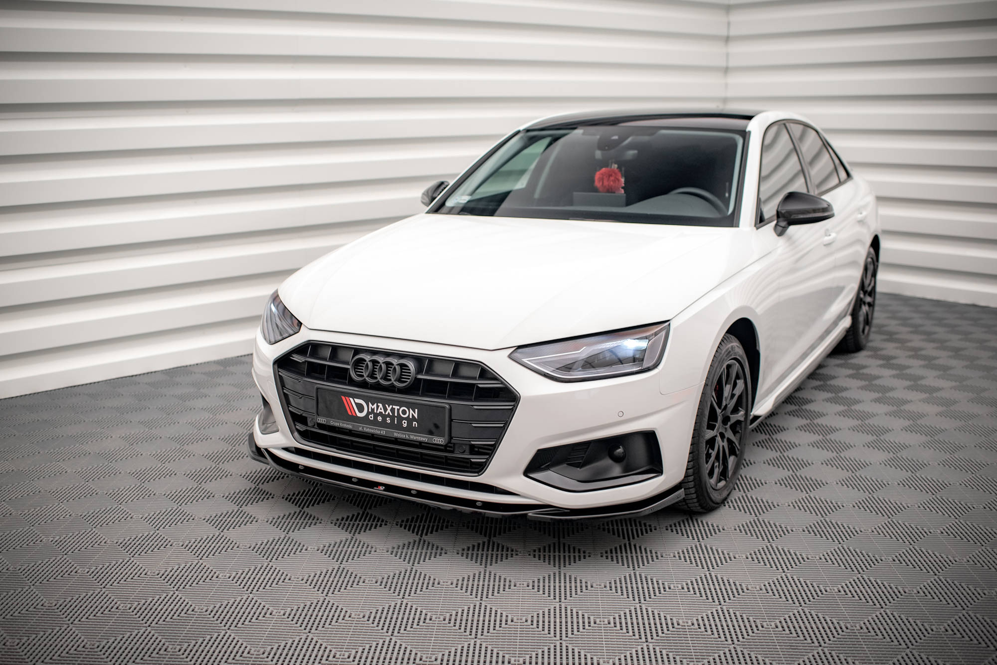 Street+ Spoilerlippe Front Ansatz V.2 passend für Audi A4 B9 FL schwarz Hochglanz