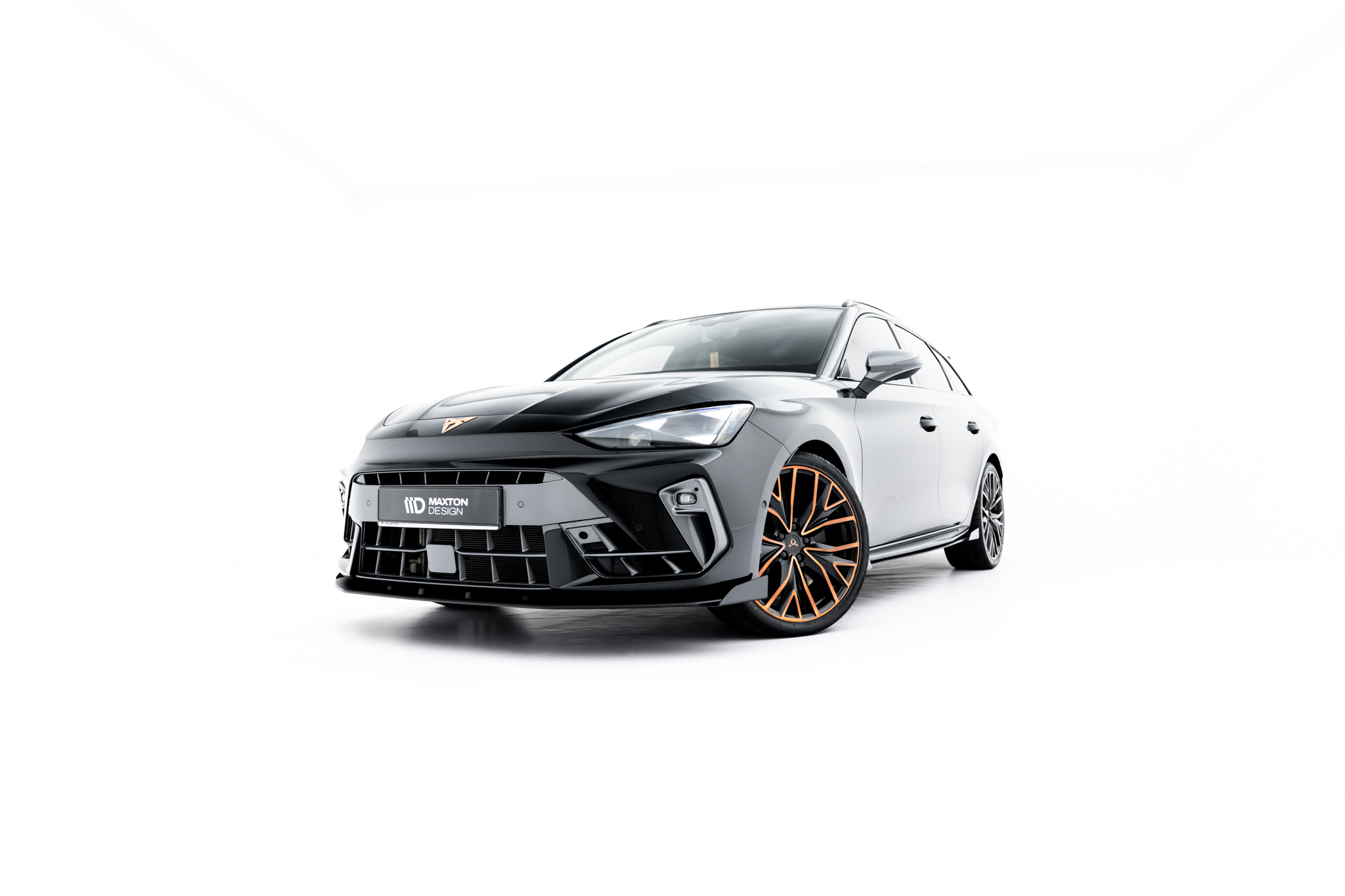 Frontlippe passend für CUPRA Leon ST / Hatchback Mk1 FL roter Kern + Hochglanz Flaps