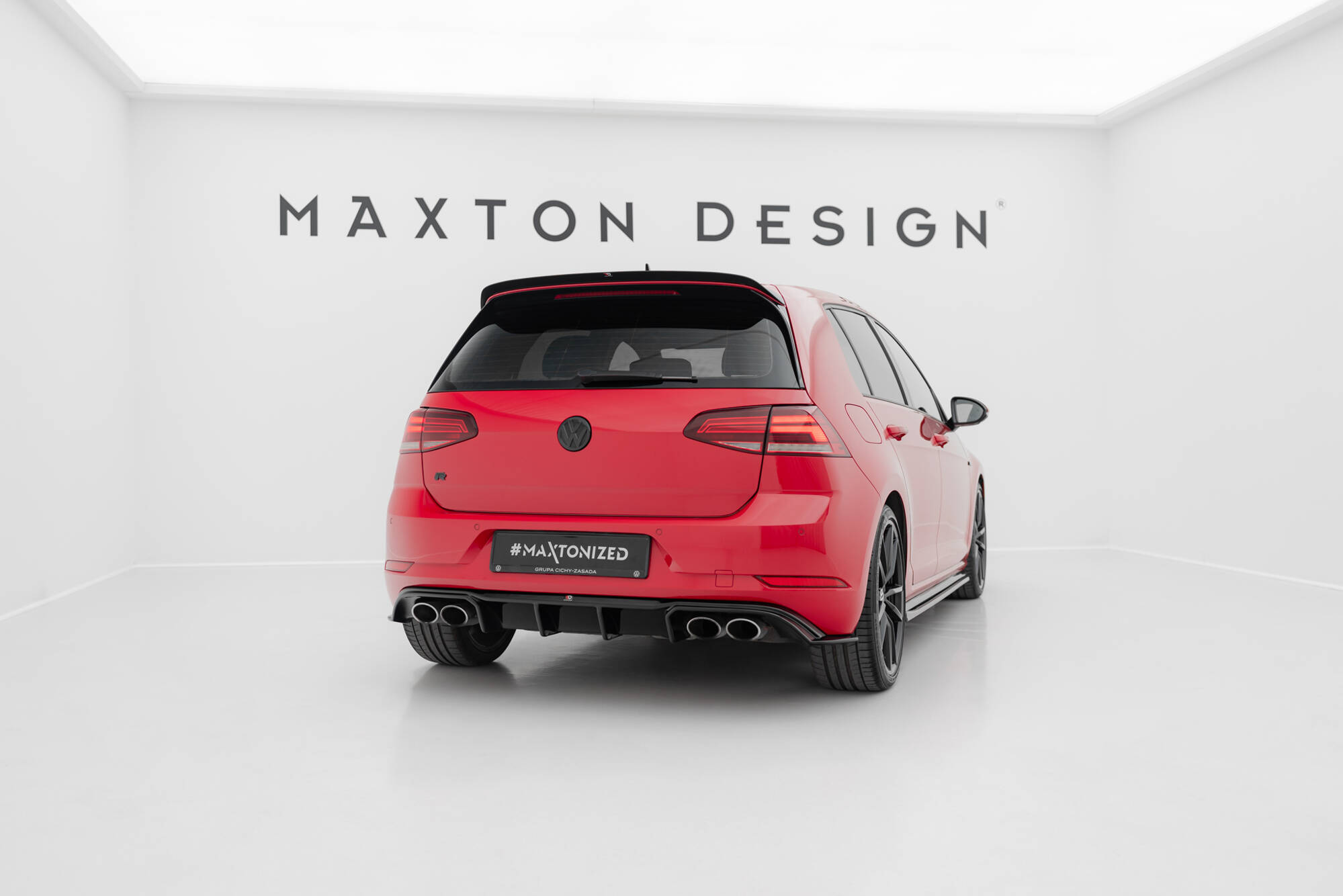 Diffusor Heck Ansatz V.3 für VW Golf R Mk7 Facelift schwarz Hochglanz