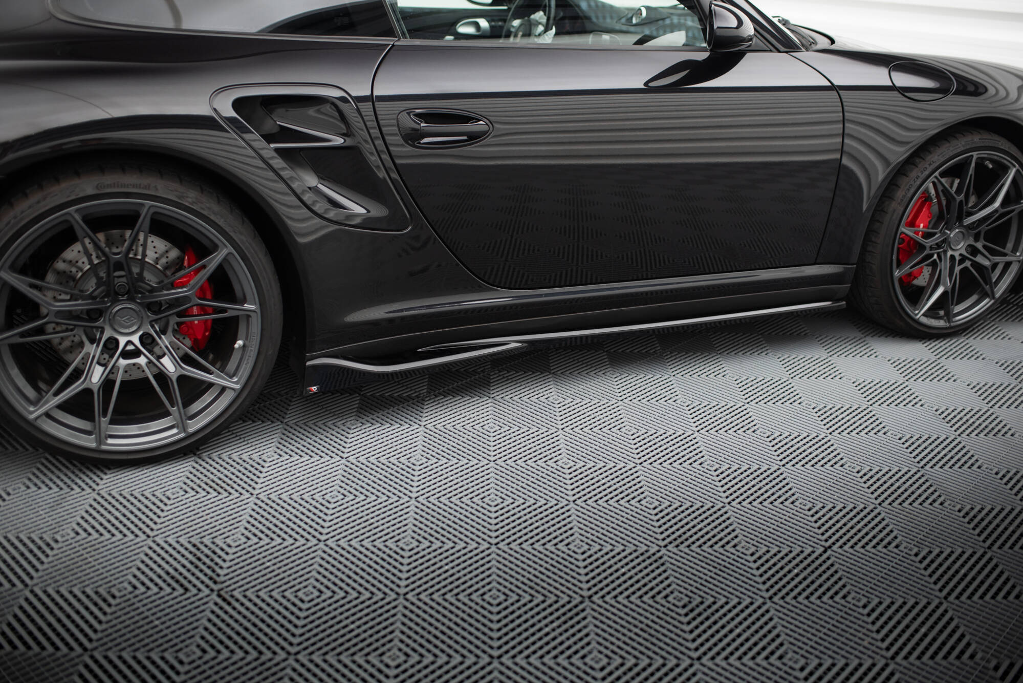 Street+ Seitenschweller Leisten passend für Porsche 911 Turbo 997 schwarz Hochglanz