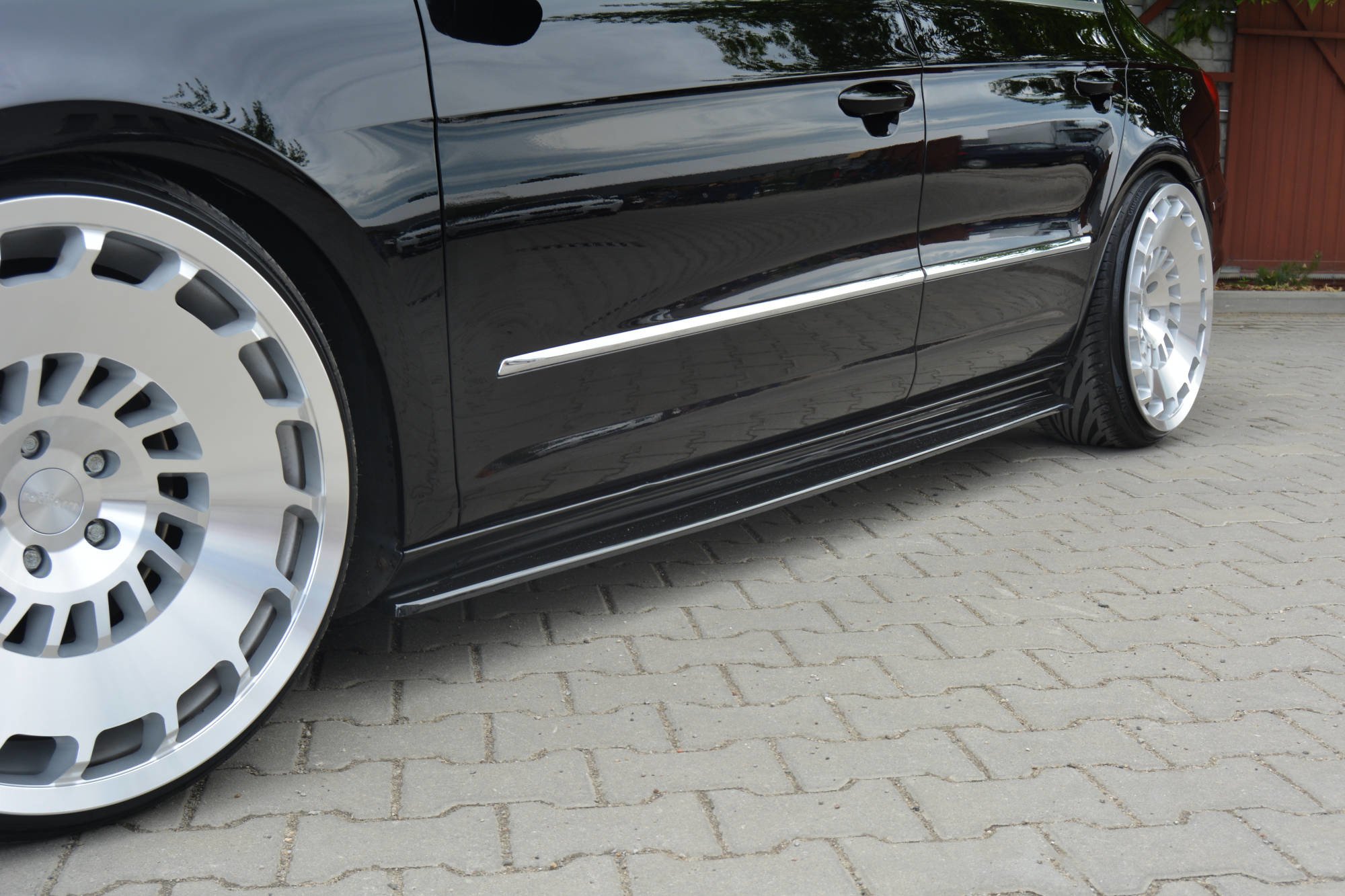 Seitenschweller Ansatz für VW PASSAT CC STANDARD schwarz Hochglanz